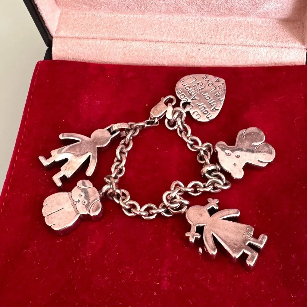 Vintage TOUS Sterling Silver Family Charm Bracelet 925 – Discontinued Rare Model - Picture 2 of 5